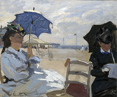 The Beach at Trouville, 1870 | Monet | Painting Reproduction