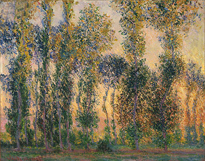 Poplars at Giverny, Sunrise, 1888 | Claude Monet | Painting Reproduction