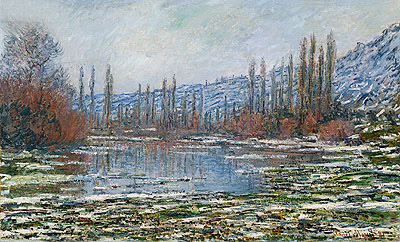 The Thaw at Vetheuil (Melting of Floes), 1881 | Claude Monet | Gemälde Reproduktion