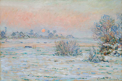 Winter Sun, Lavacourt (Snowy Landscape at Twilight), c.1879/80 | Claude Monet | Gemälde Reproduktion