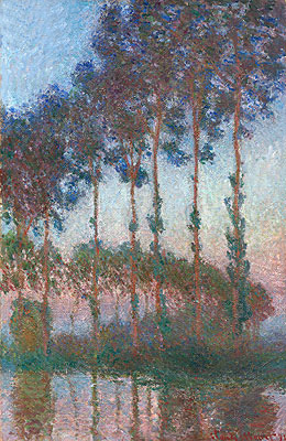 Poplars on the Banks of the River Epte at Dusk, 1891 | Claude Monet | Gemälde Reproduktion