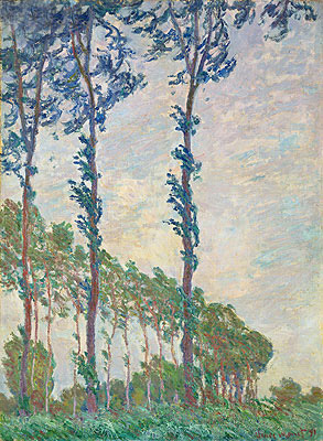 Windeffekt, Reihe von Pappeln | Claude Monet | Gemälde Reproduktion