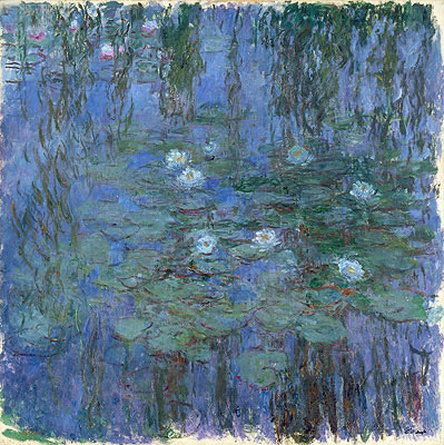 Blue Nympheas (Water-Lilies), c.1916/19 | Claude Monet | Painting Reproduction