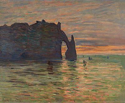 Sunset in Etretat, 1883 | Claude Monet | Gemälde Reproduktion