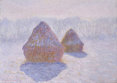 Haystacks (Effect of Snow and Sun), 1891 | Claude Monet | Gemälde Reproduktion