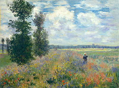 Poppy Fields near Argenteuil | Claude Monet | Painting Reproduction
