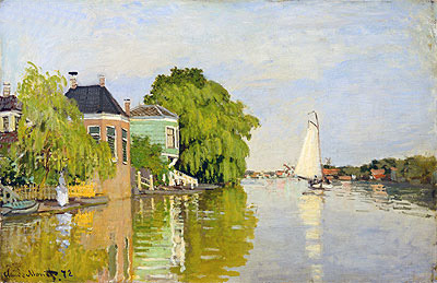 Houses on the Achterzaan, 1871 | Claude Monet | Painting Reproduction