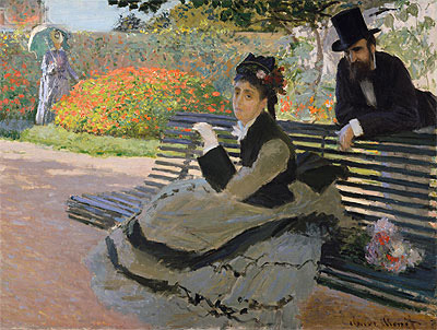 Camille Monet on a Garden Bench, 1873 | Claude Monet | Painting Reproduction