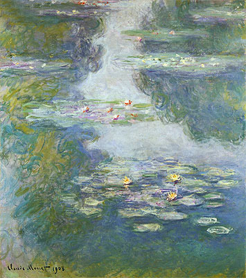 Water Lilies, Nympheas, 1908 | Claude Monet | Painting Reproduction