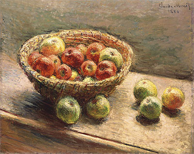 A Bowl of Apples, 1880 | Claude Monet | Gemälde Reproduktion