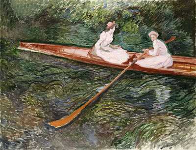 The Pink Rowing Boat, 1890 | Claude Monet | Gemälde Reproduktion