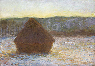 Stack of Wheat (Thaw, Sunset), 1891 | Claude Monet | Gemälde Reproduktion