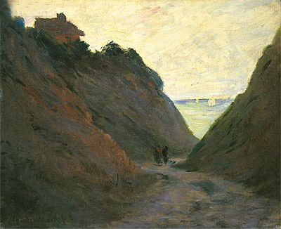 The Sunken Road in the Cliff at Varengeville, n.d. | Claude Monet | Gemälde Reproduktion