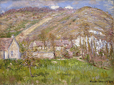 Hamlet on a Cliff near Giverny , 1883 | Claude Monet | Gemälde Reproduktion