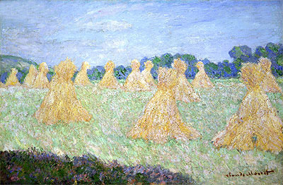 Haystacks, The Young Ladies of Giverny, Sun Effect, n.d. | Claude Monet | Gemälde Reproduktion