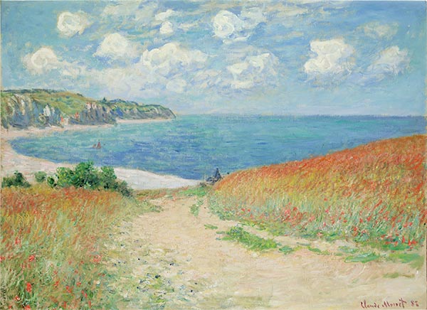 The Meadow Road to Pourville, 1882 | Claude Monet | Painting Reproduction