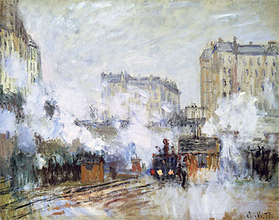 Gare Saint-Lazare, Arrival of a Train, 1877 | Claude Monet | Painting Reproduction