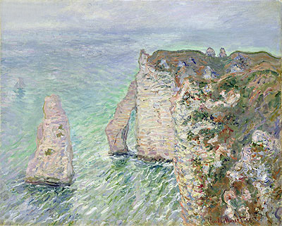 The Needle and the Porte d'Aval, Etretat, 1886 | Claude Monet | Gemälde Reproduktion