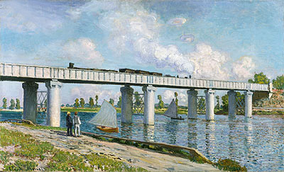 Railway Bridge at Argenteuil, 1873 | Claude Monet | Painting Reproduction