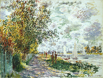 River Bank at Petit-Gennevilliers, c.1875 | Claude Monet | Painting Reproduction