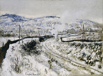 Train in the Snow at Argenteuil, undated | Monet | Painting Reproduction