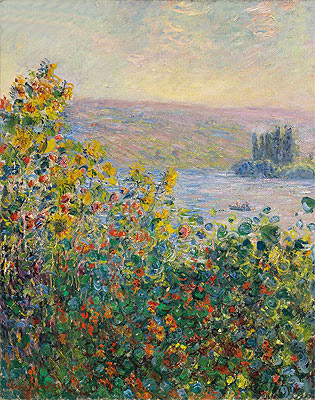 Flower Beds at Vetheuil, 1881 | Monet | Painting Reproduction