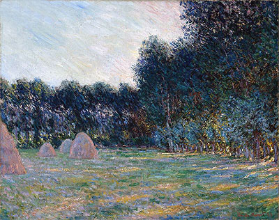 Meadow with Haystacks near Giverny, 1885 | Monet | Painting Reproduction