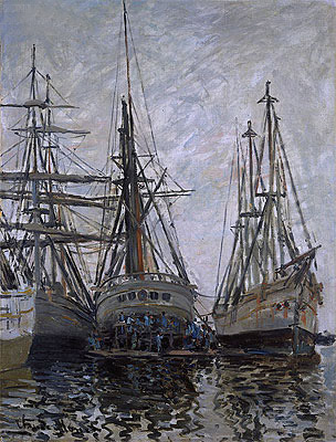 Boats in a Harbour, c.1873 | Claude Monet | Gemälde Reproduktion