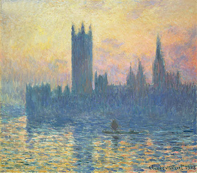 Häuser des Parlaments, Sonnenuntergang | Claude Monet | Gemälde Reproduktion