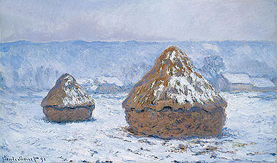 Haystacks, Snow Effect, 1891 | Claude Monet | Gemälde Reproduktion