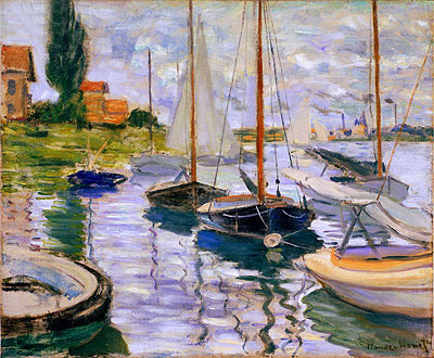 Sailboats on the Seine, 1874 | Claude Monet | Painting Reproduction