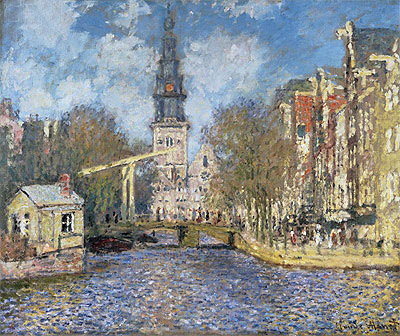 Die Zuiderkerk, Amsterdam (Blick den Groenburgwal hinauf), c.1874 | Claude Monet