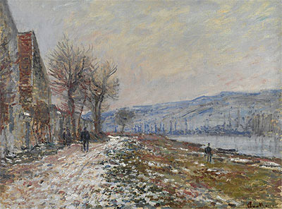 The Riverbank at Lavacourt, Snow, 1879 | Claude Monet | Painting Reproduction