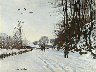 The Road to the Saint-Simeon Farm in Winter, 1867 | Claude Monet | Painting Reproduction