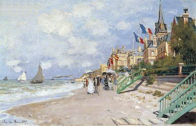 The Beach at Trouville, 1870 | Claude Monet | Painting Reproduction