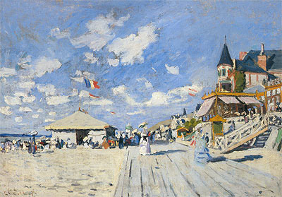 The Beach at Trouville, 1870 | Claude Monet | Gemälde Reproduktion