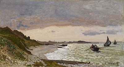 The Seashore at Sainte-Adresse, 1864 | Claude Monet | Gemälde Reproduktion