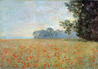 Oat and Poppy Field, 1890 | Claude Monet | Painting Reproduction