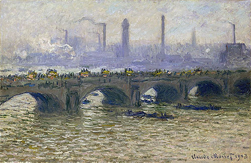 Waterloo Bridge - Overcast Skies, 1903 | Monet | Painting Reproduction