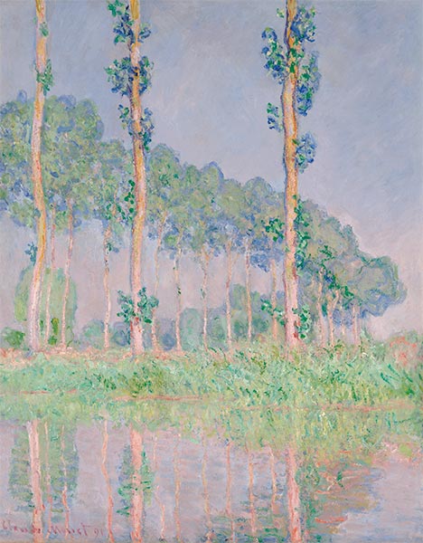 Poplars, Pink Effect, 1891 | Claude Monet | Painting Reproduction