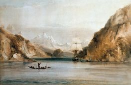 HMS Beagle at Tierra del Fuego, undated by Conrad Martens | Painting Reproduction