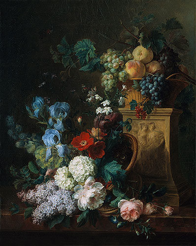 Still Life with Flowers and Fruits, 1804 | Cornelis van Spaendonck | Painting Reproduction