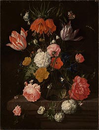 Blumenstrauß, 1660s von Cornelis de Heem | Gemälde-Reproduktion