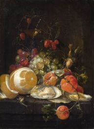 Fruit Still Life With Oysters | Cornelis de Heem | Painting Reproduction