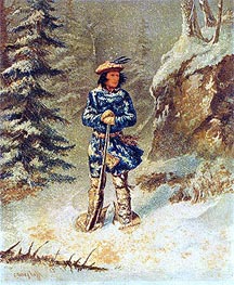 In Doubt of Track, 'Iroquois' Indian | Cornelius Krieghoff | Painting Reproduction