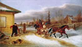 Cheating the Toll Man, c.1863 by Cornelius Krieghoff | Painting Reproduction