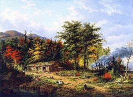 Clearing Land near the St. Maurice River, 1860 by Cornelius Krieghoff | Painting Reproduction