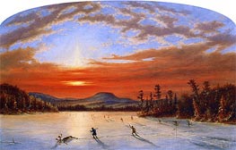 On Lake Laurent, 1863 von Cornelius Krieghoff | Gemälde-Reproduktion