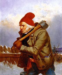 The Woodcutter, 1857 by Cornelius Krieghoff | Painting Reproduction