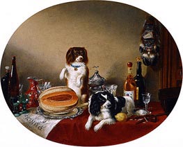 The Pets and the Materials, 1860 by Cornelius Krieghoff | Painting Reproduction